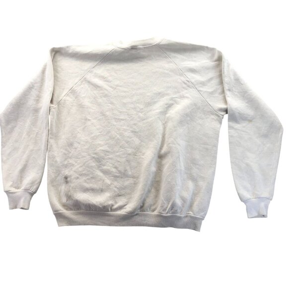 Jerzees Mens Sweatshirt XL White Crewneck Pullover Fleece Casual Long Sleeve - Picture 2 of 11